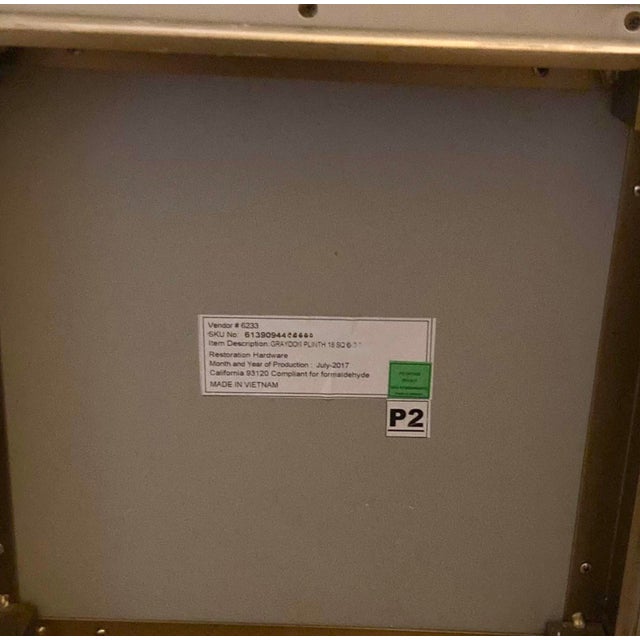 2020s Restoration Hardware Graydon Faux Shagreen Plinth Side Table For Sale - Image 5 of 5