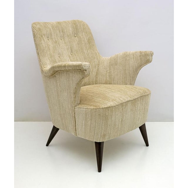 Mid-Century Modern Mid-Century Modern Chenille Velvet Chair by Nino Zoncada for Cassina, 1950s For Sale - Image 3 of 7