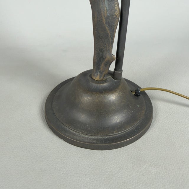 Art Nouveau Table Lamp in Bronze For Sale - Image 10 of 13