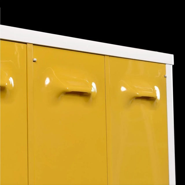Space Age Broyhill Chapter One Yellow and White Gentlemen's Chest Dresser For Sale - Image 6 of 15