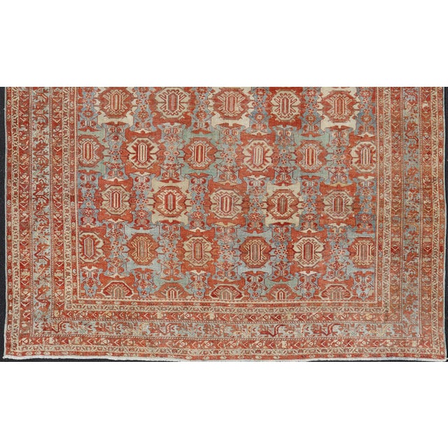 Large Scale Antique Persian Hamedan Rug With Colorful Tribal Design 11'7 X 14'4 For Sale - Image 4 of 16