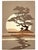 This mid-century modern textile wall art panel features a serene Japanese-inspired landscape rendered in warm, earthy...