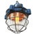 French industrial hanging lamp by mapelec amiens. 1977 blue cast iron with clear glass heavy! 13.80 kg / 30.4 lb e27 / e26...