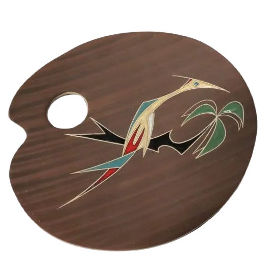 Vintage Painting Palette in Wood For Sale