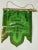Rare Antique Victorian Merry Christmas Celluloid Green Banner Holiday Decor For Sale - Image 12 of 15