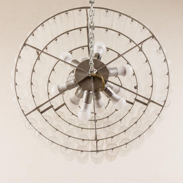 Italian Murano Glass Chandelier attributed to Venini, 1970s For Sale - Image 11 of 13