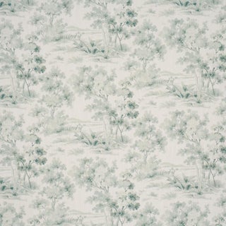 Sample - Boråstapeter Countryside Morning Fabric In Green For Sale