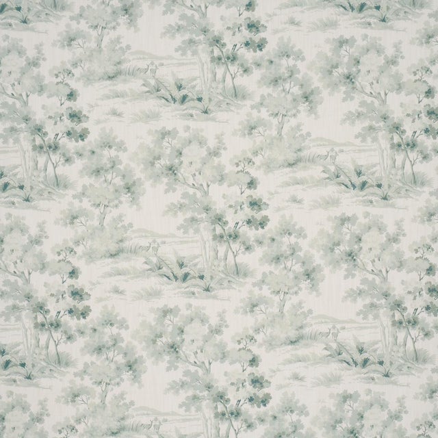 Sample - Boråstapeter Countryside Morning Fabric In Green For Sale