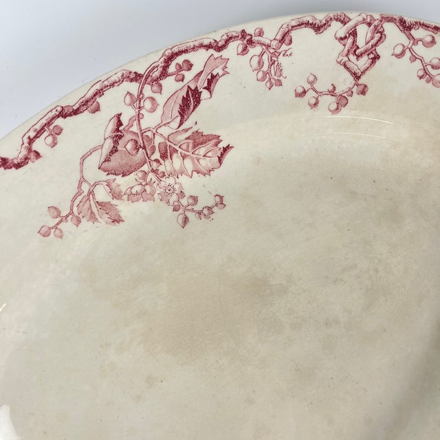 Ceramic Oval Pink Earthenware Fontainebleau Serving Platter from KG Lunéville, 19th Century For Sale - Image 7 of 9