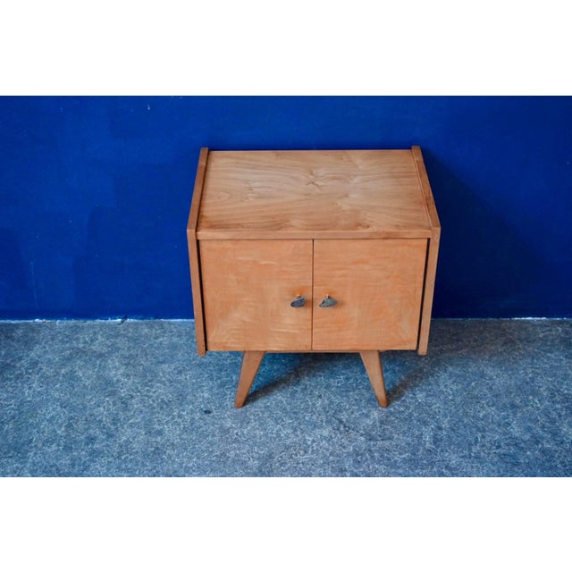 Rockabilly Style Bedside Table with Compass Legs, 1950s For Sale - Image 4 of 12