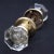 Mid 20th Century Vintage Octagon Glass Passage Door Knob Set With Brass Rosettes For Sale - Image 5 of 6