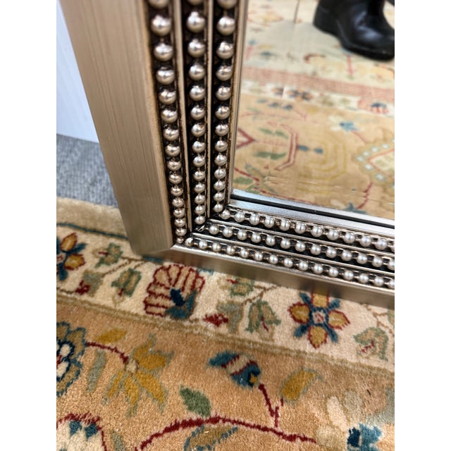 Uttermost Silver Triple Beaded Wall Mirror For Sale - Image 10 of 12