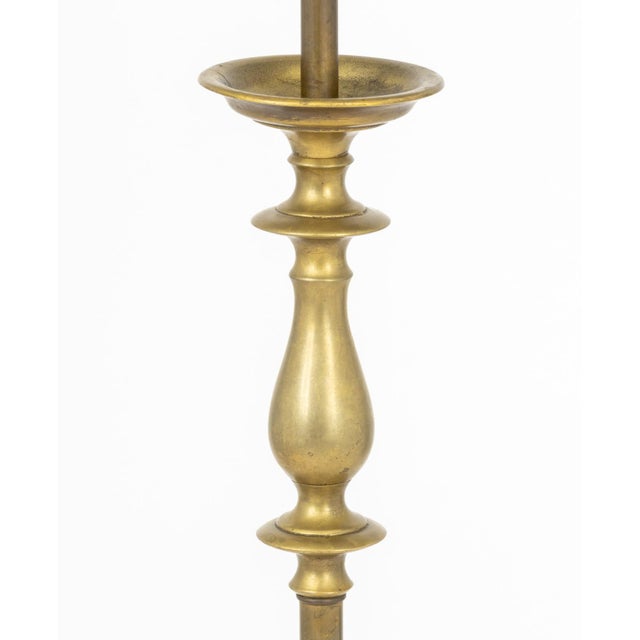 Late 20th Century Vintage Federal Style Brass Tripod Torchere For Sale - Image 5 of 5