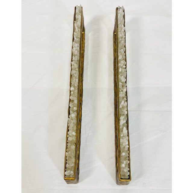 2020s Pair of “São Paulo” Bronzed Quartz Wall Sconces by House of Aura For Sale - Image 5 of 18