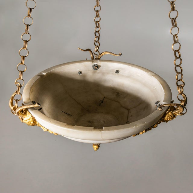 Traditional Alabaster Ceiling Light, Vienna, Austria, Early 19th Century For Sale - Image 3 of 12