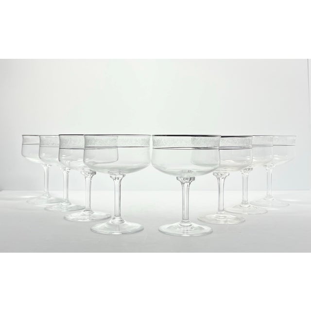 Lenox “Moonspun” Set of 8 Coupe Champagne Glasses 5” 10oz Signed Excellent condition. No chips, cracks, or fleabites....