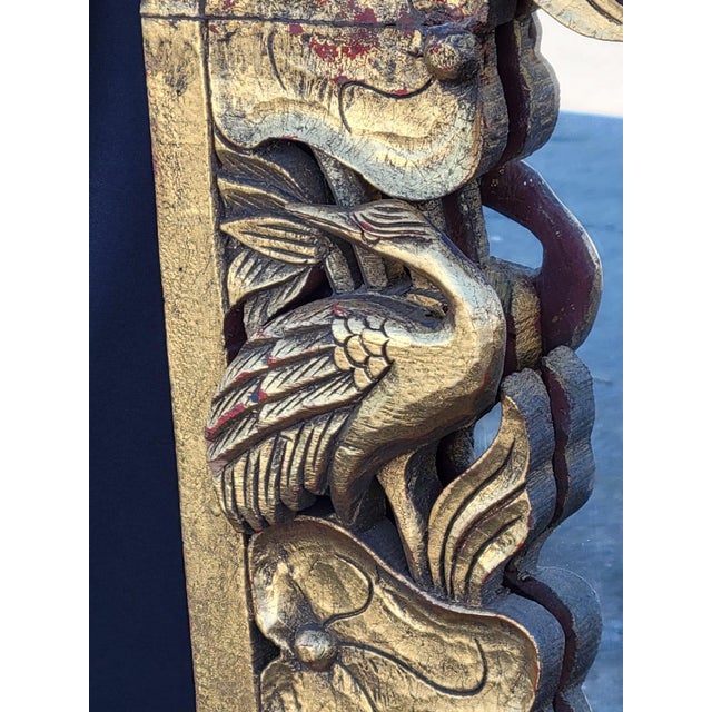 1950 Heavily Carved Hollywood Chinese With Birds Mirror New Glass. For Sale - Image 13 of 16