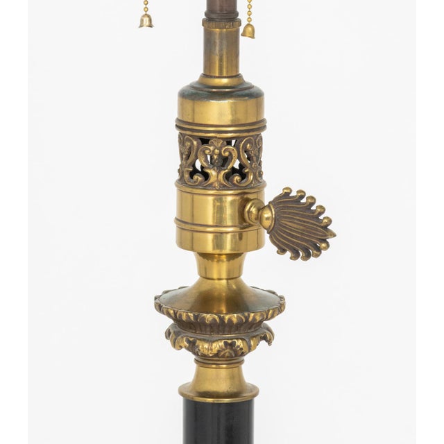 Early 20th Century Neoclassical Style Ebonized and Gilt Floor Lamp For Sale - Image 5 of 6