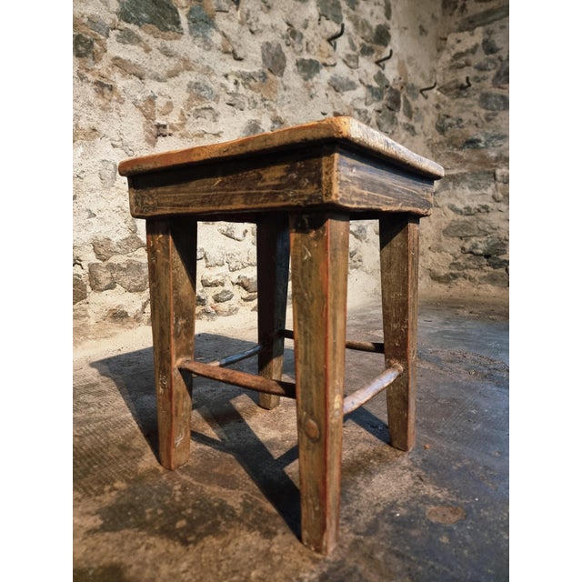 Brown French Workshop Stool, 1900s For Sale - Image 8 of 14