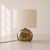 1970s Italian Massive Cast Brass Table Lamp With Oval Shade For Sale - Image 4 of 7