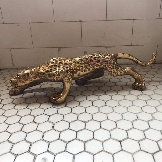 MidCentury Gold Brass Jaguar Panther Chairish