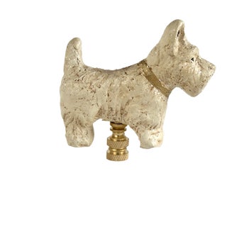 Westie Dog Lamp Finial on Brass Hardware For Sale