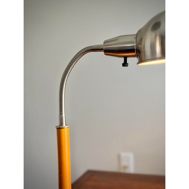 Mid-Century Modern Vintage Mid Century Modern Chrome & Orange Gooseneck Desk Lamp For Sale - Image 3 of 11