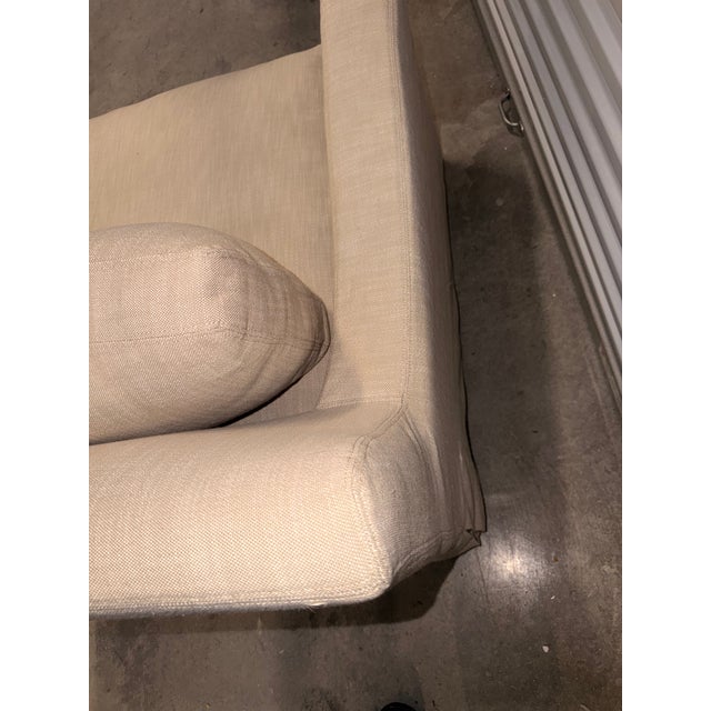 Early 21st Century Restoration Hardware - Belgian Slipcovered Track Arm Chair For Sale - Image 5 of 8