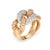 Stylish Giorgio Visconti diamond curb link ring crafted in 18k yellow & white gold. Diamonds total an estimated 0.456...
