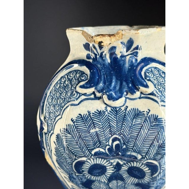 Blue Dutch Delft Blue and White Vase with Cover, 1764-1770 For Sale - Image 8 of 9