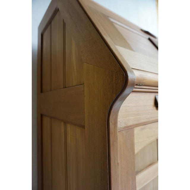 Art Nouveau Arts & Crafts Drop Front Secretaire Desk in the Style of Serrurier Bovy and Stickley, 1900s For Sale - Image 6 of 13