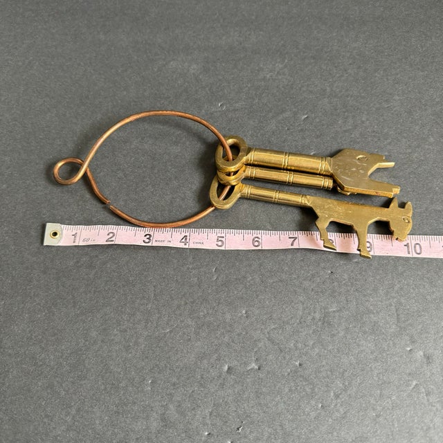 Metal Vintage Brass Decorative Skeleton Keys For Sale - Image 7 of 8