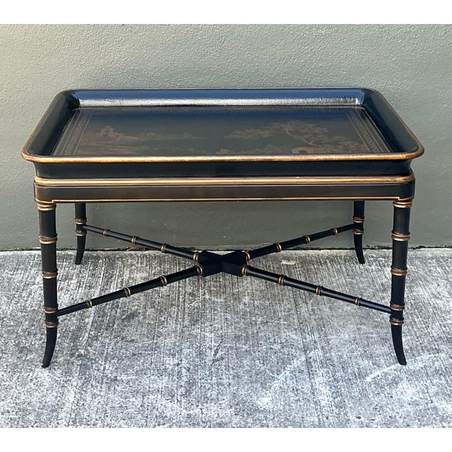 Vintage Chinoiserie Tray Coffee Table For Sale - Image 10 of 12