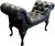 This vintage window bench has been updated with an avant-garde finish, boasting a sleek black acrylic covering that adds...
