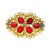 Vintage Czech Gilded Ruby Crystal Brooch 1920s For Sale In Orlando - Image 6 of 7