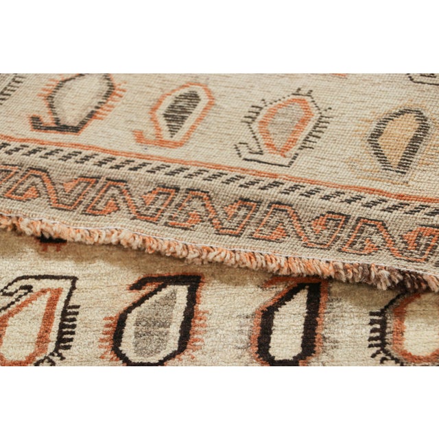 Textile Vintage Gabbeh Persian Runner Rug With Orange Paisley Patterns - Rug & Kilim For Sale - Image 7 of 7