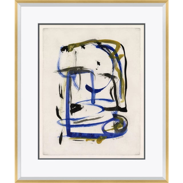 Abstract Abstracts in Blue and Yellow I Framed Art Print For Sale - Image 3 of 3