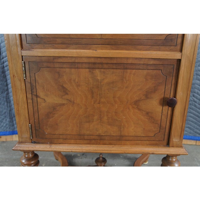 Antique Late Victorian Walnut Burl Music Console Phonograph Cabinet Record Stand For Sale - Image 11 of 14