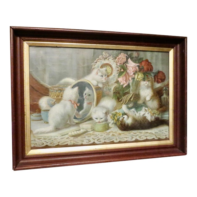 Victorian Chromolithograph of the Five Senses by H C Plumb 1910 For Sale