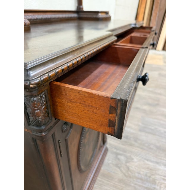 Antique Berkey & Gay Mahogany Vanity or Kneehole Desk For Sale - Image 10 of 18
