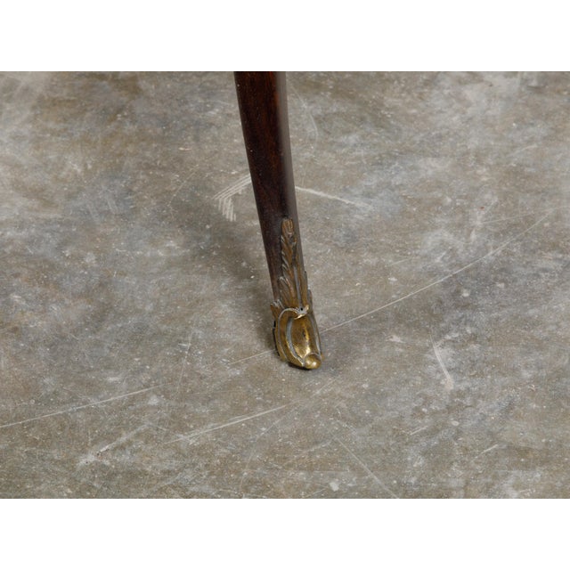 French 19th Century Louis XV Style Walnut Side Table with Grey Marble Top For Sale - Image 10 of 12