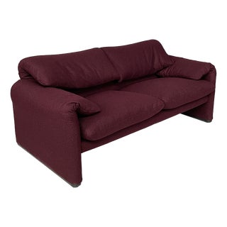 Modern Italian Brown Fabric Sofa by Vico Magistretti for Cassina, 1970s For Sale