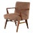 Jens Risom Model 108 Accent Chair in Cinnamon Brown Alpaca With Walnut Frame For Sale