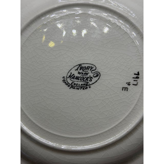 Charming vintage English ceramic plate by Hancock’s Ivory Ware, featuring a delightful hand-painted cottage garden scene....
