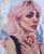 We Would have Been by Now by MJ Lindo | Oil Painting of a woman with pink hair and rabbits For Sale
