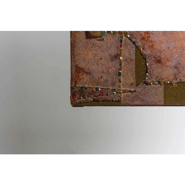 1980s Joe Downing Mixed Media Rawhide Painting For Sale - Image 11 of 12