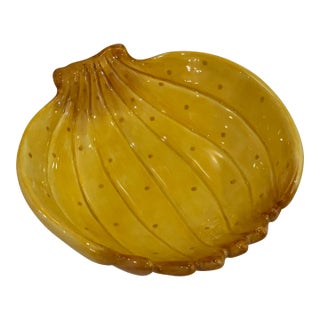 Vintage Fitz & Floyd Yellow Fruit Banana Bunch Ceramic Serving Bowl For Sale