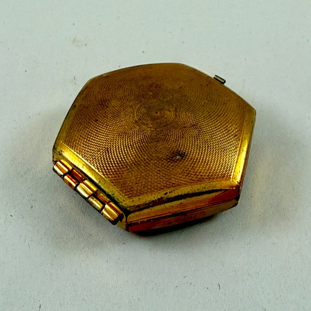 1930s Art Deco Houbigant Paris Floral Basket Motif Triple Folding Compact For Sale - Image 14 of 14