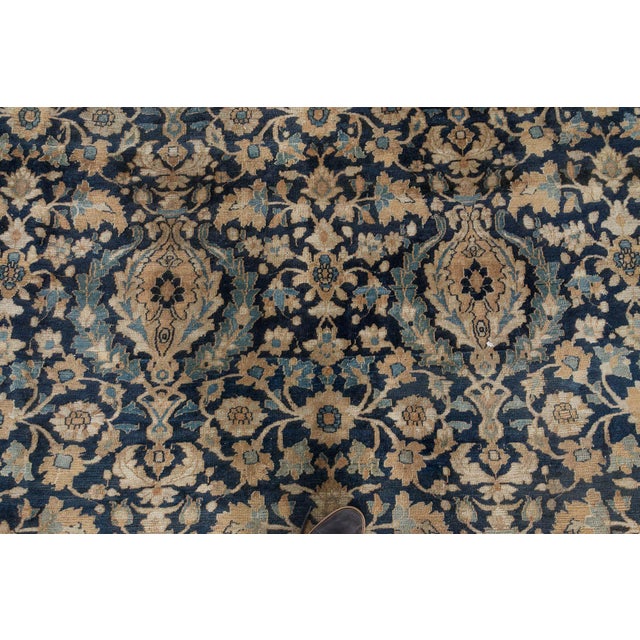Textile 19th Century Persian Meshad Botanic Handwoven Wool Rug For Sale - Image 7 of 8