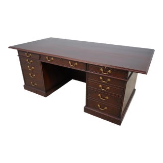 Henkel Harris Moore Large Mahogany Executive Desk For Sale